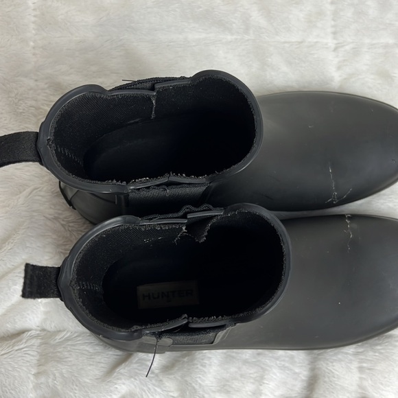 Hunter Women’s Black Refined Slim Fit Chelsea Ankle Rubber Boots Shoes - Sz 9/40 - Picture 12 of 13